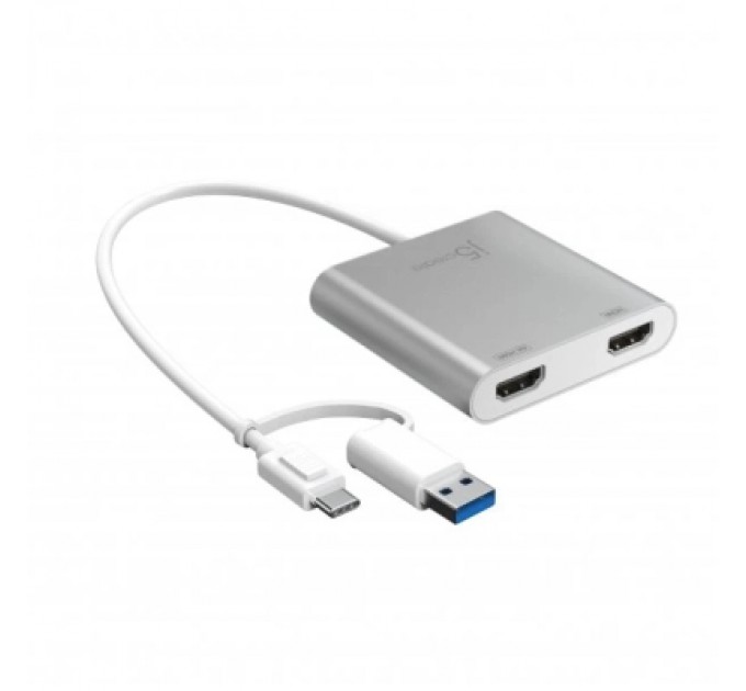 Адаптер USB-C/A to 2xHDMI F dual display J5create (JCA365-N)