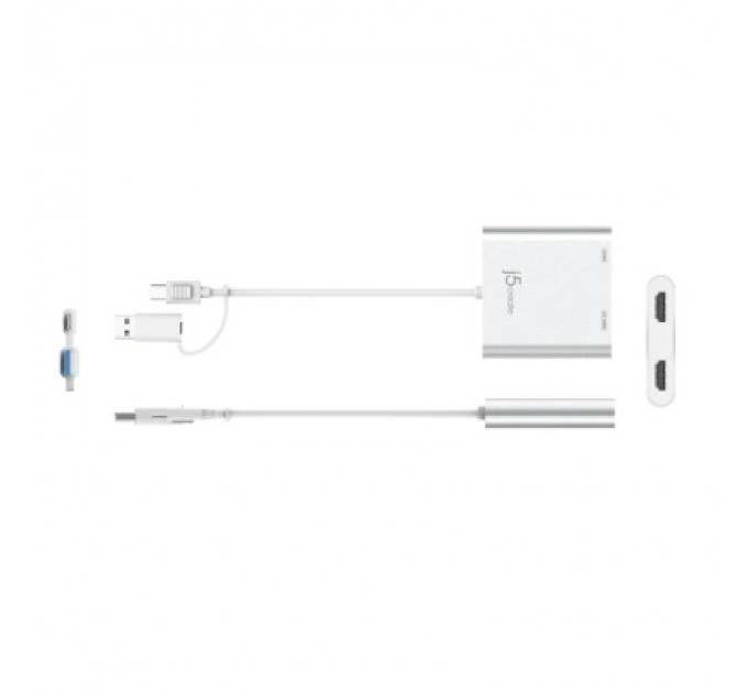 Адаптер USB-C/A to 2xHDMI F dual display J5create (JCA365-N)