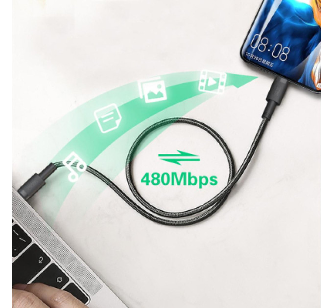 XO Дата кабель USB-C to USB-C 1.0m 100W braided black XO (NBQ199_С_Black)