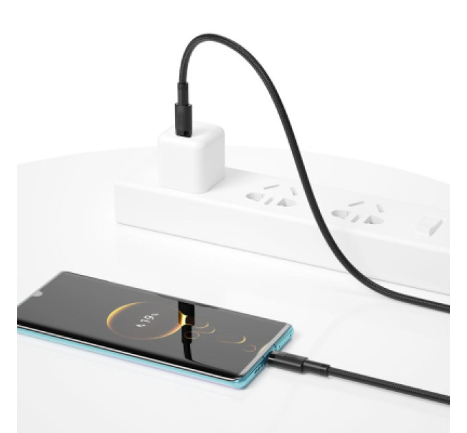 XO Дата кабель USB-C to USB-C 1.0m 100W braided black XO (NBQ199_С_Black)