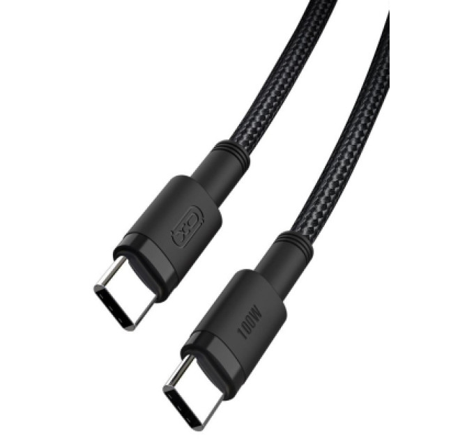 XO Дата кабель USB-C to USB-C 1.0m 100W braided black XO (NBQ199_С_Black)