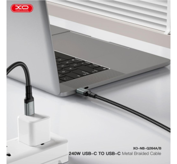 XO Дата кабель USB-C to USB-C 1.0m 240W black XO (NBQ264A_С_Black)