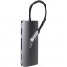 Media-Tech Концентратор Media-Tech USB3.1 Type-C to HDMI/USB 3.0x3/RJ45/SD/MicroSD/PD 100W Hub Pro 8-in-1 (MT5044)