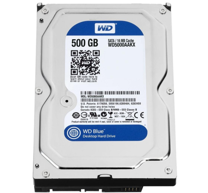 WD_ Накопичувач HDD SATA  500GB WD Blue 7200rpm 16MB (WD5000AAKX) Refurbished