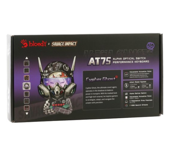 A4Tech Клавіатура A4Tech AT75 RGB USB UA Cypher Ghost (4711421001830)