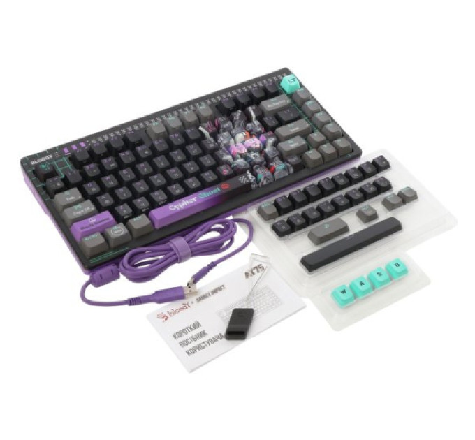 A4Tech Клавіатура A4Tech AT75 RGB USB UA Cypher Ghost (4711421001830)