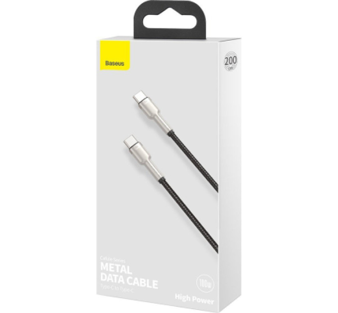 Baseus Дата кабель USB-C to USB-C 2.0m 100W metal black Baseus (CATJK-D01)