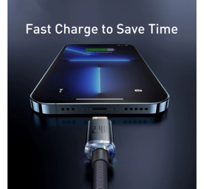 Baseus Дата кабель USB 2.0 AM to Lightning 1.2m 2.4A black Baseus (CAJY000001)