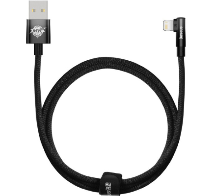 Baseus Дата кабель USB 2.0 AM to Lightning 1.0m 2.4A 90° corner black Baseus (CAVP000001)