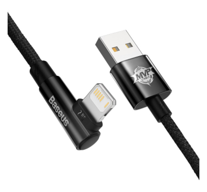 Baseus Дата кабель USB 2.0 AM to Lightning 1.0m 2.4A 90° corner black Baseus (CAVP000001)