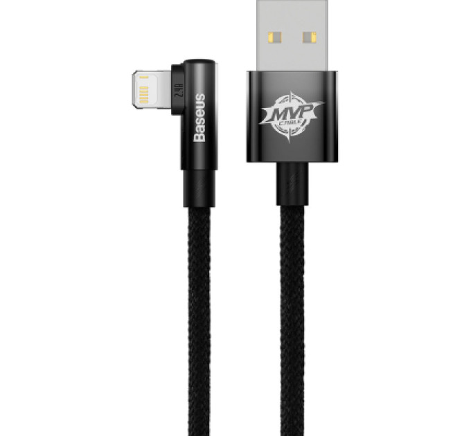 Baseus Дата кабель USB 2.0 AM to Lightning 1.0m 2.4A 90° corner black Baseus (CAVP000001)