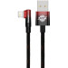 Baseus Дата кабель USB 2.0 AM to Lightning 1.0m 2.4A 90° corner black/red Baseus (CAVP000020)
