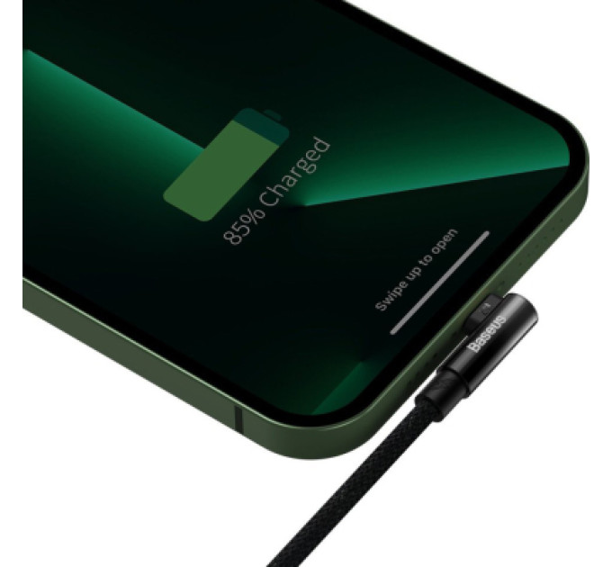 Baseus Дата кабель USB 2.0 AM to Lightning 2.0m 2.4A 90° corner black Baseus (CAVP000101)