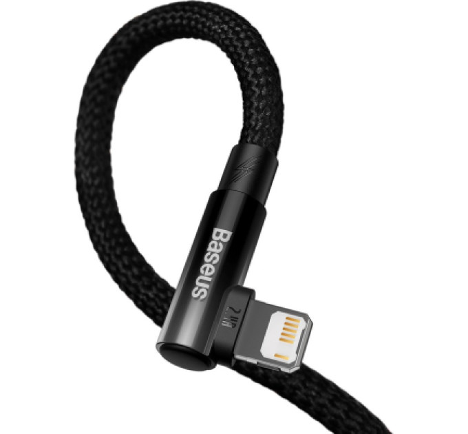 Baseus Дата кабель USB 2.0 AM to Lightning 2.0m 2.4A 90° corner black Baseus (CAVP000101)