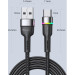 Essager Дата кабель USB 2.0 AM to USB-C 0.5m 3A LED black Essager (EXCT-XCDB01)