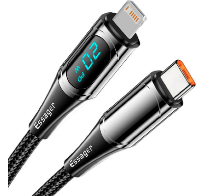 Essager Дата кабель USB-C to Lightning 2.0m 20W Digital Display black Essager (EXCTL-YDA01)