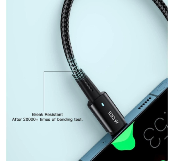 Essager Дата кабель USB-C to USB-C 1.0m 100W black Essager (EXCTT1-CG01)