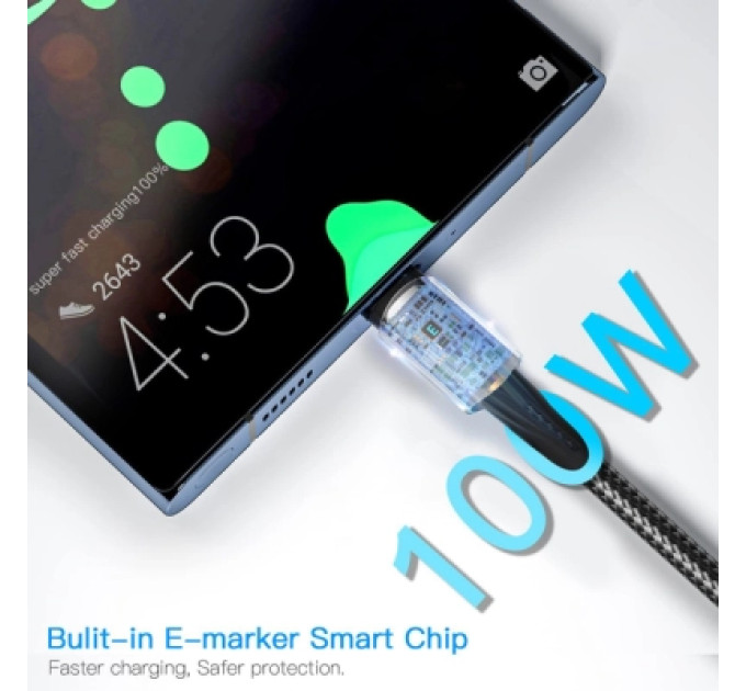 Essager Дата кабель USB-C to USB-C 1.0m 100W black Essager (EXCTT1-CG01)