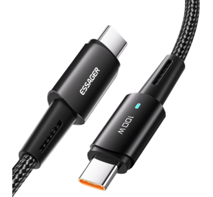 Essager Дата кабель USB-C to USB-C 1.0m 100W black Essager (EXCTT1-CG01)