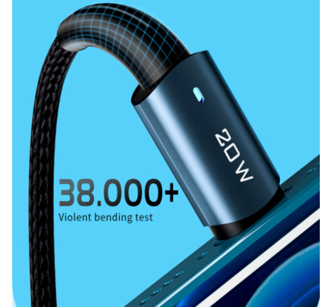 Essager Дата кабель USB-C to Lightning 0.5m 20W black Essager (EXCTL-CGB01)