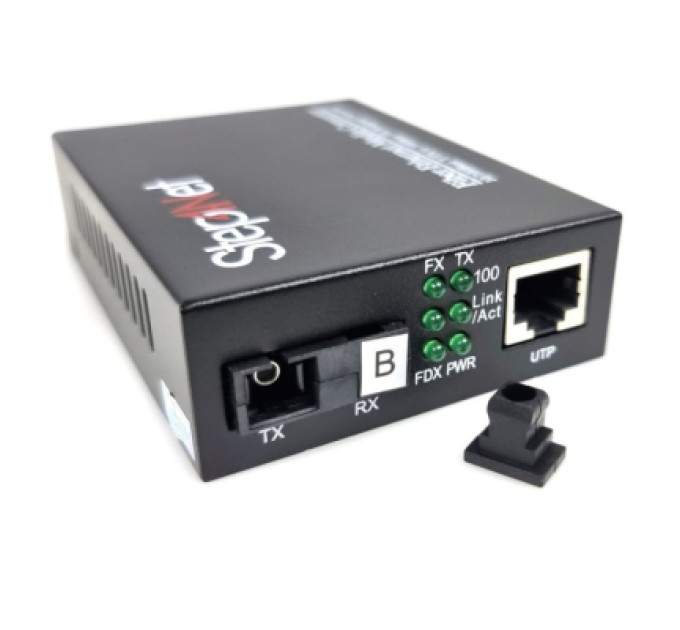 Step4Net Медіаконвертер 10/100Base-TX to 100Base-FX, SM, 1550nm, SC/PC, 20км Step4Net (MC-R-0,1-1SM-1550nm-20-LFP)