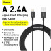 Baseus Дата кабель USB 2.0 AM to Lightning 2.0m 2.4A black Baseus (CALYS-C01)