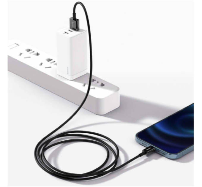 Baseus Дата кабель USB 2.0 AM to Lightning 2.0m 2.4A black Baseus (CALYS-C01)