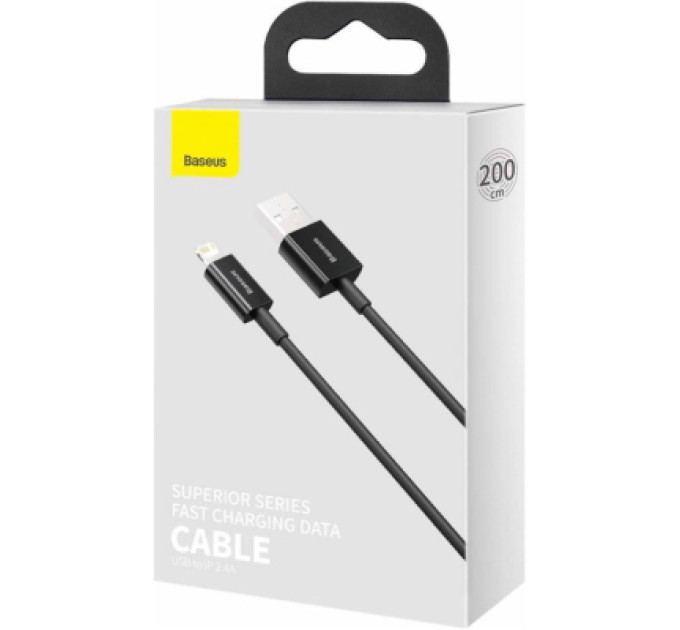 Baseus Дата кабель USB 2.0 AM to Lightning 2.0m 2.4A black Baseus (CALYS-C01)