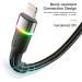 Essager Дата кабель USB 2.0 AM to Lightning 2.0m 2.4A LED black Essager (EXCL-XCDA01)
