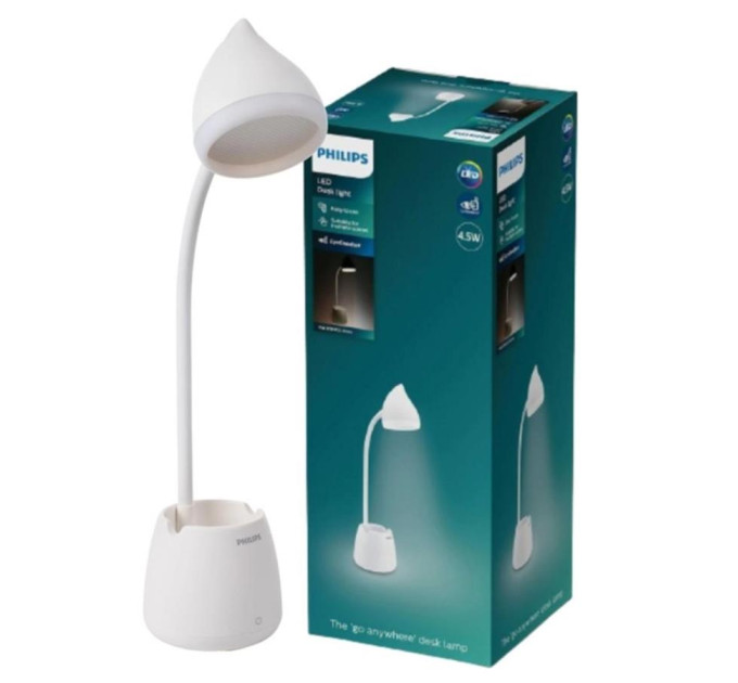 Philips Настільна лампа Philips LED Reading Desk lamp Hat 4.5W, 3000/4000/5700K, 1800mAh (Lithium battery), білий (929003241007)