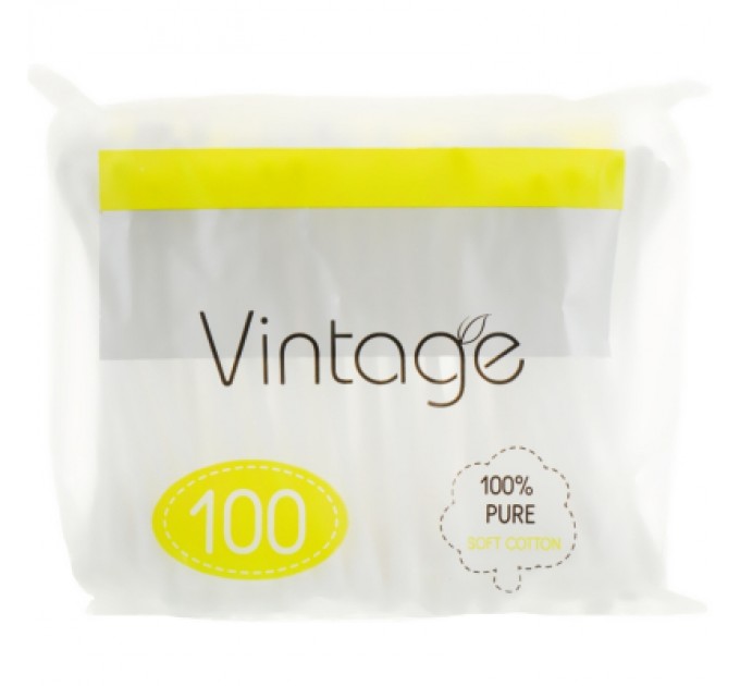 Ватні палички Vintage в поліетиленовій упаковці 100 шт. (4820164151594)