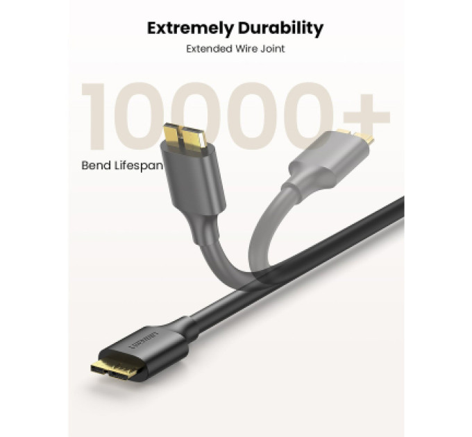 Ugreen Дата кабель USB 3.0 AM to Micro B 1.0m US130 black Ugreen (10841)