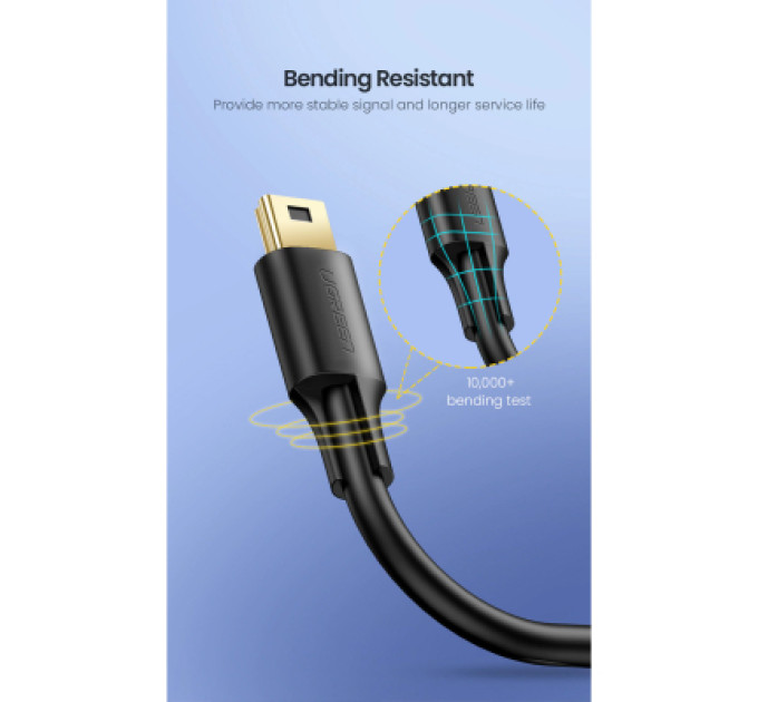 Ugreen Дата кабель USB 2.0 AM to Mini 5P 1.5m US132 black Ugreen (10385)