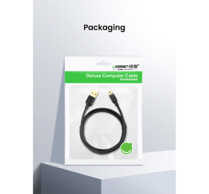 Ugreen Дата кабель USB 2.0 AM to Mini 5P 1.5m US132 black Ugreen (10385)