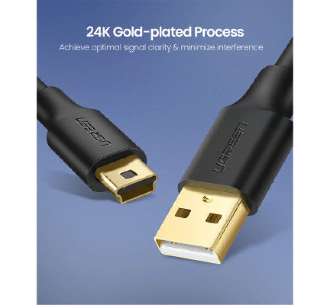 Ugreen Дата кабель USB 2.0 AM to Mini 5P 1.5m US132 black Ugreen (10385)