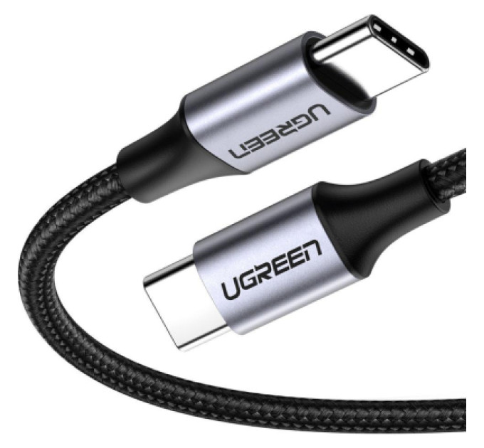 Ugreen Дата кабель USB-C to USB-C 0.5m 3A 60W US261 black/gray Ugreen (50149)