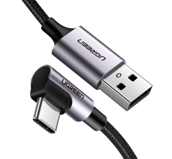 Ugreen Дата кабель USB 2.0 AM to USB-C 3.0m 3A US284 90° corner black Ugreen (70255)