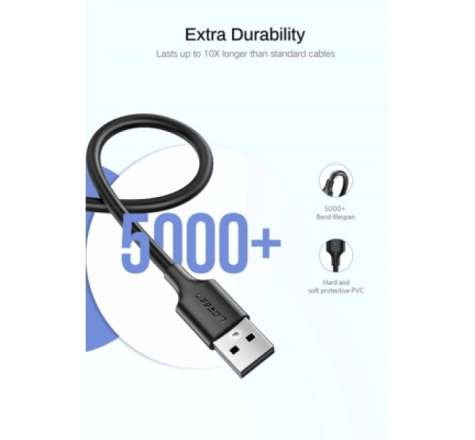 Ugreen Дата кабель USB 2.0 AM to Micro 5P 0.5m 2A US289 black Ugreen (60135)