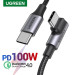 Ugreen Дата кабель USB-C 2.0 to USB-C 3.0m 90° corner US334 black Ugreen (20583)