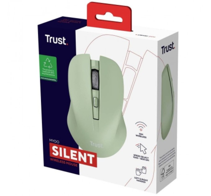 Мишка Trust Mydo Silent Wireless Green (25042)