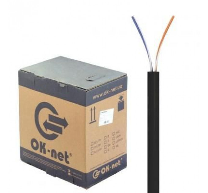 Кабель мережевий OK-Net UTP 305м 2 пары (КПП-ВП (100) 2х2х0,50 / 305)