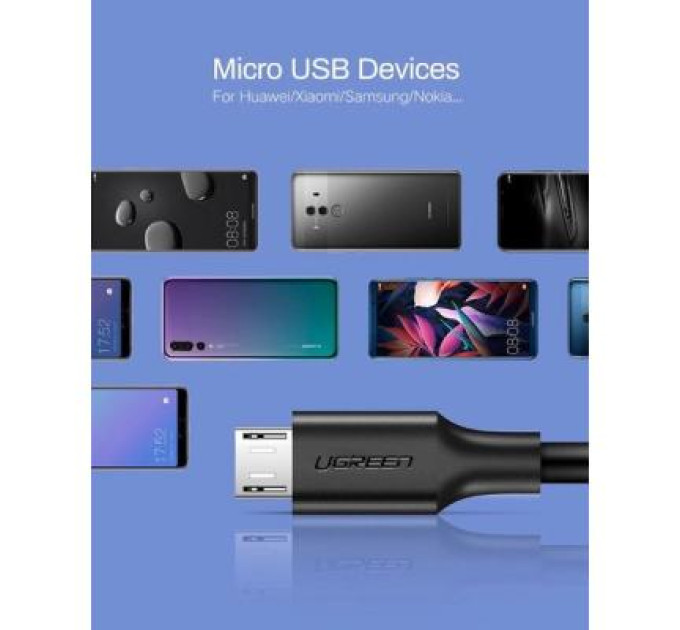 Ugreen Дата кабель USB 2.0 AM to Micro 5P 2.0m US289 Black Ugreen (60138)