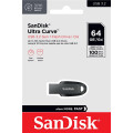SanDisk USB флеш накопичувач SanDisk 64GB Ultra Curve Black USB 3.2 (SDCZ550-064G-G46)
