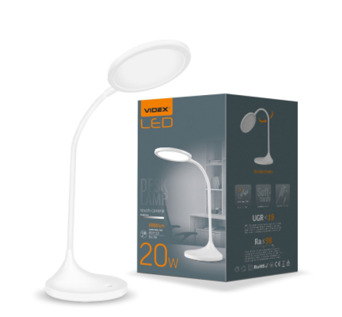 Videx Настільна лампа Videx VL-TF14W 20W 4100K white (26430)