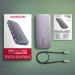 AXAGON Багатопортовий USB-C хаб 10 Гбіт/с. NVMe/SATA M.2, HDMI та DisplayPort. Кабель USB-C 50 см AXAGON