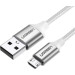 Ugreen Дата кабель USB 2.0 AM to Micro 5P 2.0m US290 3A 18W Nickel Plating White Ugreen (60153)