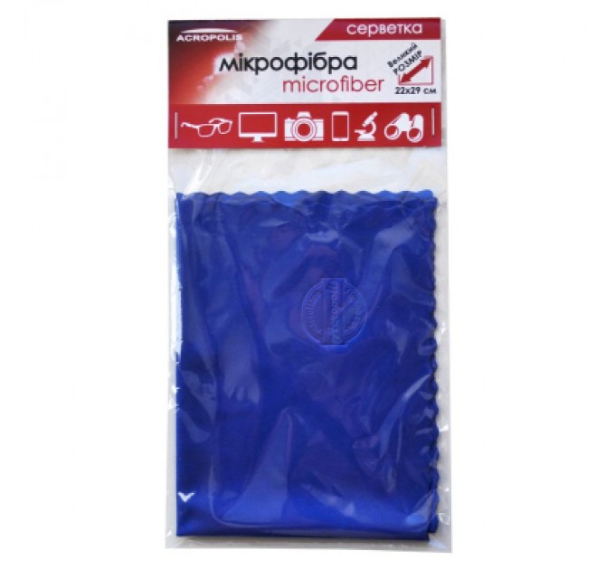 Серветки Acropolis A-90/12 microfiber 29*22см blue, поштучно (A90-12DB)