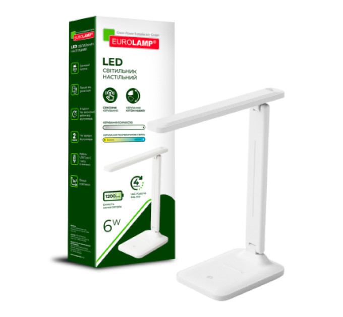Eurolamp Настільна лампа Eurolamp LED SMART 6W 410lm 2800-6500K 1200mAh (LED-TLB-6W(white))