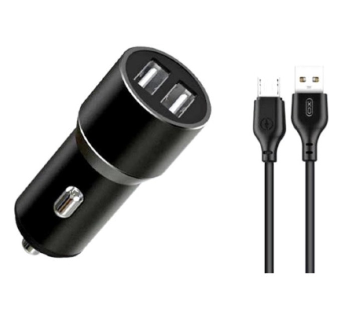 XO Зарядний пристрій XO 1xUSB + cable USB to Micro 5P TZ09 black (6920680873487)