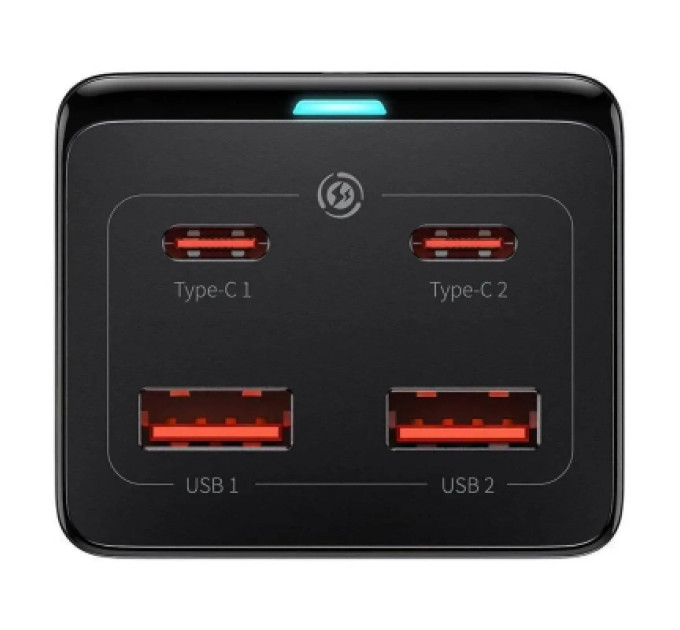 Baseus Зарядний пристрій Baseus AC + 2xUSB-C 100W + 2xUSB + cable USB-C to USB-C 100W 1.0m black (PSZM000401)